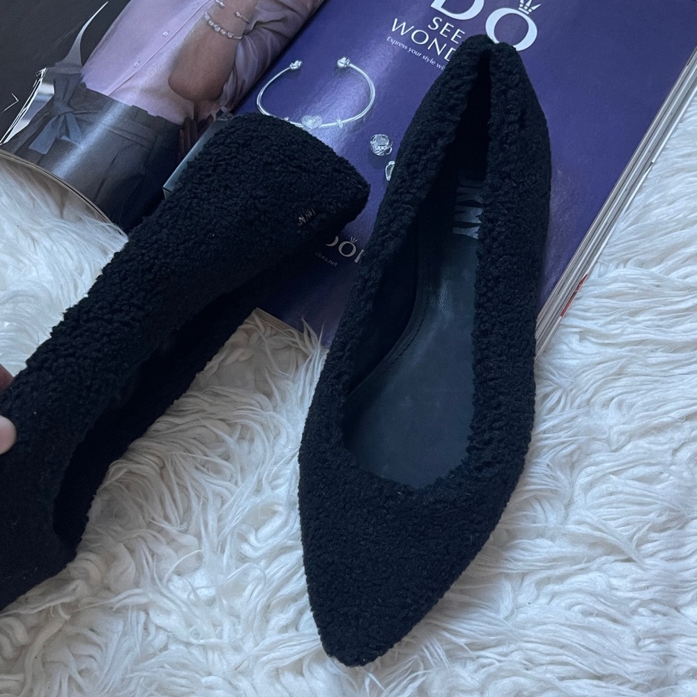 DKNY Black TEDDY Textured Flats - Picture 2 of 12